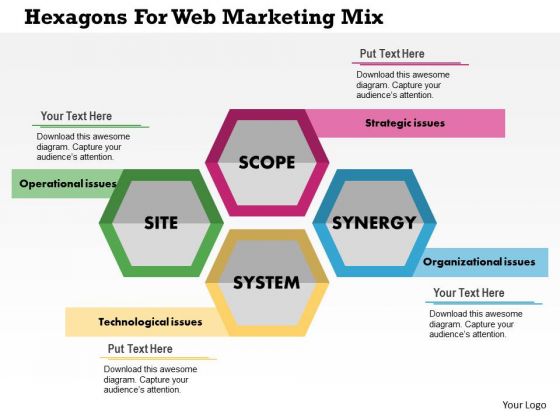 Business Diagram Hexagons For Web Marketing Mix Presentation Template Business Diagram Hexagons For Web Marketing Mix Presentation Template