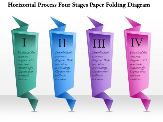 Business Diagram Horizontal Process Four Stages Paper Folding Diagram Presentation Template Business Diagram Horizontal Process Four Stages Paper Folding Diagram Presentation Template