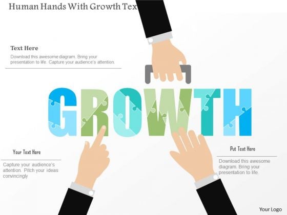 Business Diagram Human Hands With Growth Text Presentation Template Business Diagram Human Hands With Growth Text Presentation Template