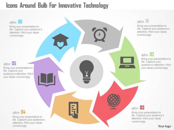 Business Diagram Icons Around Bulb For Innovative Technology Presentation Template Business Diagram Icons Around Bulb For Innovative Technology Presentation Template