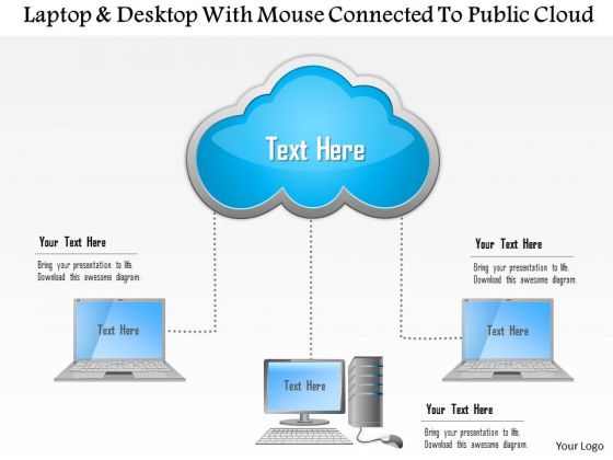 Business Diagram Laptop And Desktop With Mouse Connected To Public Cloud Ppt Slide Business Diagram Laptop And Desktop With Mouse Connected To Public Cloud Ppt Slide