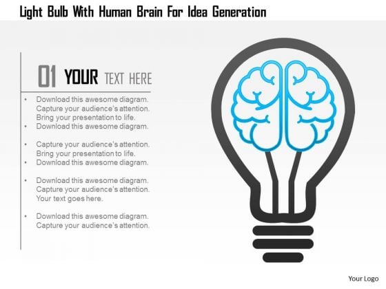 Business Diagram Light Bulb With Human Brain For Idea Generation Presentation Template Business Diagram Light Bulb With Human Brain For Idea Generation Presentation Template