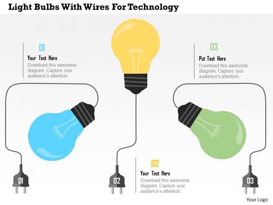 Business Diagram Light Bulbs With Wires For Technology Presentation Template Business Diagram Light Bulbs With Wires For Technology Presentation Template