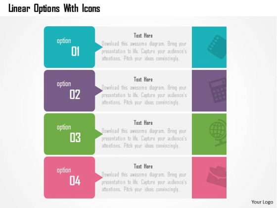 Business Diagram Linear Options With Icons Presentation Template Business Diagram Linear Options With Icons Presentation Template