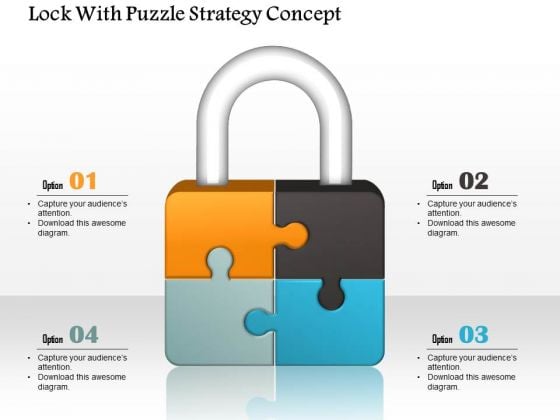 business_diagram_lock_with_puzzle_strategy_concept_presentation_template_1
