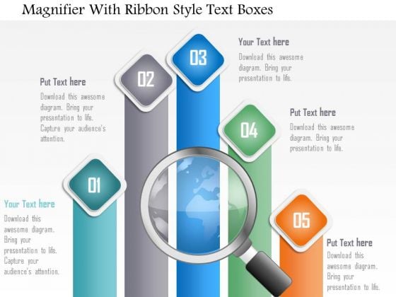 Business Diagram Magnifier With Ribbon Style Text Boxes Presentation Template Business Diagram Magnifier With Ribbon Style Text Boxes Presentation Template