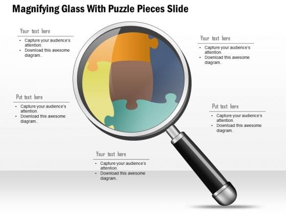 Business Diagram Magnifying Glass With Puzzle Pieces Slide Presentation Template Business Diagram Magnifying Glass With Puzzle Pieces Slide Presentation Template