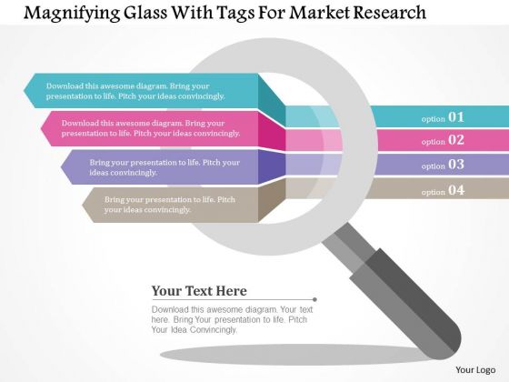 business diagram magnifying glass with tags for market research business diagram magnifying glass with tags for market research, Powerpoint templates