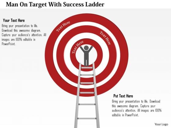 Business Diagram Man On Target With Success Ladder Presentation Template Business Diagram Man On Target With Success Ladder Presentation Template