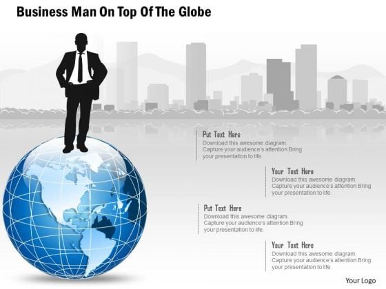 Business Diagram Man On Top Of The Globe Presentation Template Business Diagram Man On Top Of The Globe Presentation Template