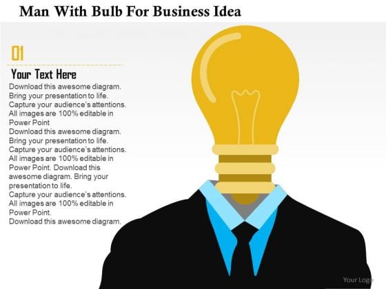 Business Diagram Man With Bulb For Business Idea Presentation Template Business Diagram Man With Bulb For Business Idea Presentation Template