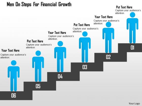 Business Diagram Men On Steps For Financial Growth Presentation Template