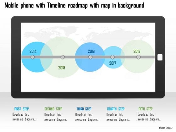 Business Diagram Moblie Phone With Timeline Roadmap With Map In Background Ppt Slide Business Diagram Moblie Phone With Timeline Roadmap With Map In Background Ppt Slide