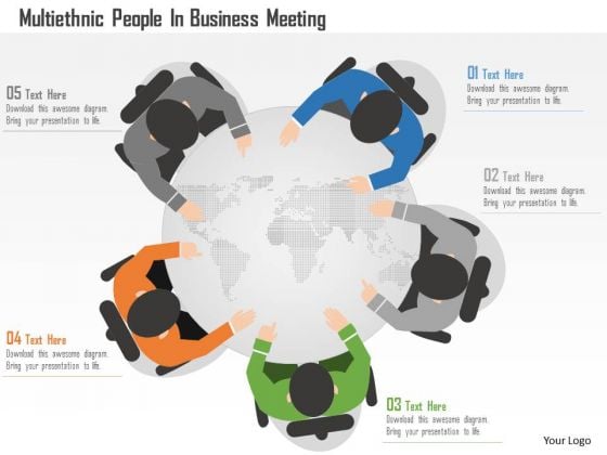 Business Diagram Multiethnic People In Business Meeting Presentation Template