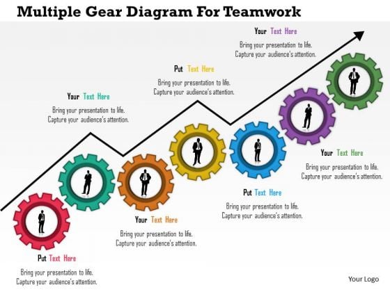 Business Diagram Multiple Gear Diagram For Teamwork Presentation Template