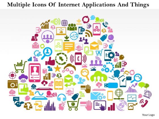 Business Diagram Multiple Icons Of Internet Applications And Things Presentation Template