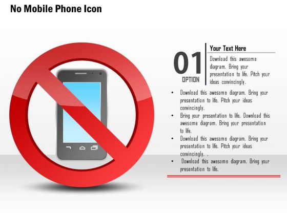 Business Diagram No Mobile Phone Icons With Red Warning Sign Presentation Template Business Diagram No Mobile Phone Icons With Red Warning Sign Presentation Template