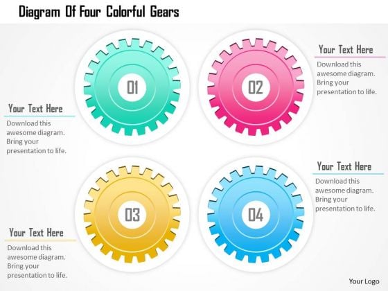 Business Diagram Of Four Colorful Gears Presentation Template Business Diagram Of Four Colorful Gears Presentation Template