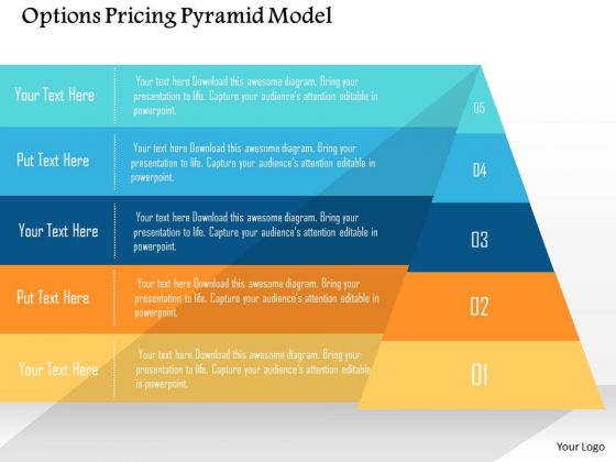 business diagram options pricing pyramid model presentation template