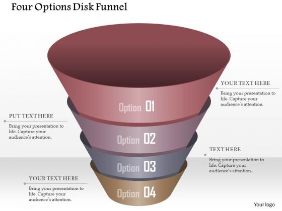 Business Diagram Our Options Disk Funnel Presentation Template