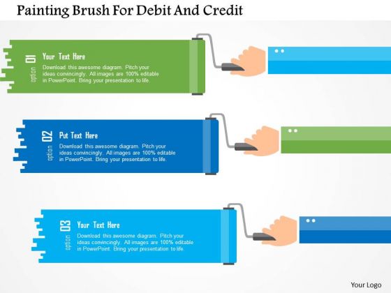 Business Diagram Painting Brush For Debit And Credit Presentation Template Business Diagram Painting Brush For Debit And Credit Presentation Template