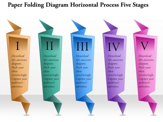 Business Diagram Paper Folding Diagram Horizontal Process Five Stages Presentation Template Business Diagram Paper Folding Diagram Horizontal Process Five Stages Presentation Template