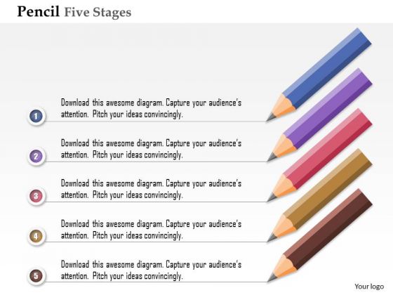 Business Diagram Pencil Five Stages Process Option Presentation Template Business Diagram Pencil Five Stages Process Option Presentation Template