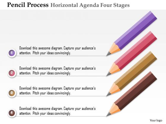 Business Diagram Pencil Process Horizontal Agenda Four Stages Presentation Template Business Diagram Pencil Process Horizontal Agenda Four Stages Presentation Template