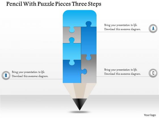 Business Diagram Pencil With Puzzle Pieces Three Steps Presentation Template Business Diagram Pencil With Puzzle Pieces Three Steps Presentation Template