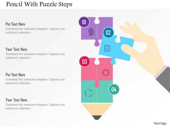 Business Diagram Pencil With Puzzle Steps Presentation Template Business Diagram Pencil With Puzzle Steps Presentation Template