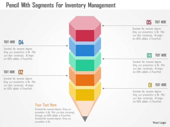 Business Diagram Pencil With Segments For Inventory Management Presentation Template Business Diagram Pencil With Segments For Inventory Management Presentation Template