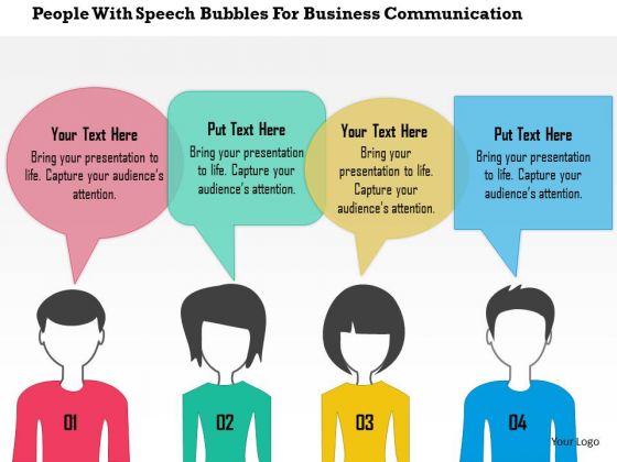 Business Diagram People With Speech Bubbles For Business Communication Presentation Template