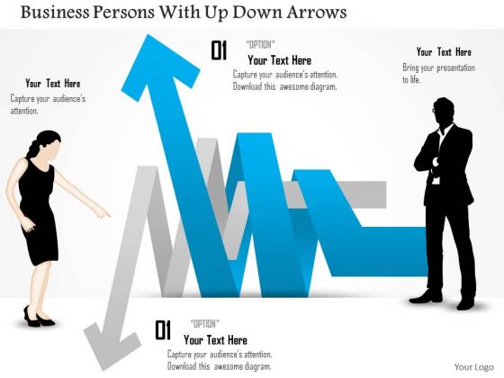 Business Diagram Persons With Up Down Arrows Presentation Template Business Diagram Persons With Up Down Arrows Presentation Template