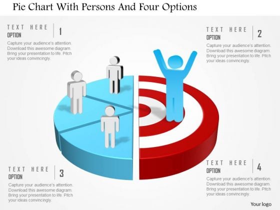 Business Diagram Pie Chart With Persons And Four Options Presentation Template Business Diagram Pie Chart With Persons And Four Options Presentation Template