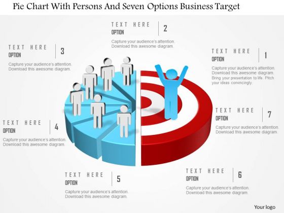 Business Diagram Pie Chart With Persons And Seven Options Business Target Presentation Template Business Diagram Pie Chart With Persons And Seven Options Business Target Presentation Template