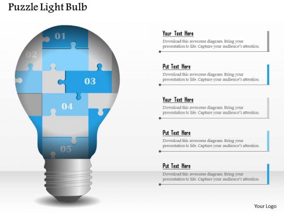 Business Diagram Puzzle Light Bulb Presentation Template Business Diagram Puzzle Light Bulb Presentation Template