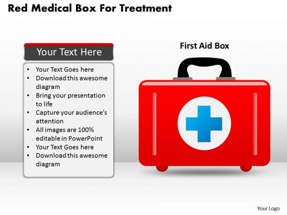 Business Diagram Red Medical Box For Treatment Presentation Template