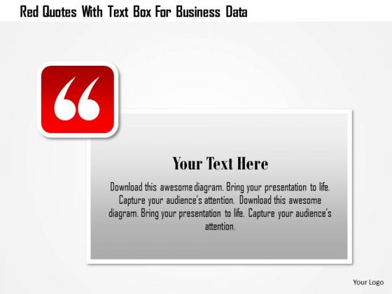 Business Diagram Red Quotes With Text Box For Business Data Presentation Template Business Diagram Red Quotes With Text Box For Business Data Presentation Template