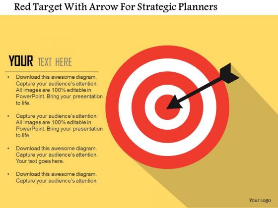 Business Diagram Red Target With Arrow For Strategic Planners Presentation Template Business Diagram Red Target With Arrow For Strategic Planners Presentation Template