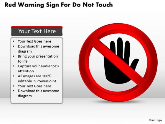 Business Diagram Red Warning Sign For Do Not Touch Presentation Template Business Diagram Red Warning Sign For Do Not Touch Presentation Template