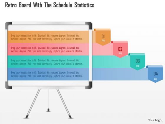 Business Diagram Retro Board With The Schedule Statistics PowerPoint Template Business Diagram Retro Board With The Schedule Statistics PowerPoint Template