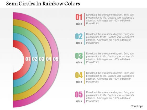Business Diagram Semi Circles In Rainbow Colors Presentation Template Business Diagram Semi Circles In Rainbow Colors Presentation Template
