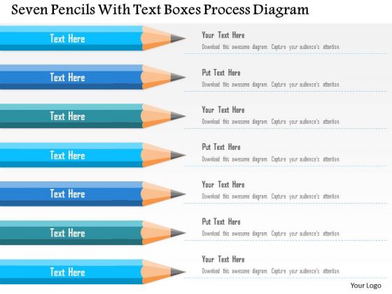 Business Diagram Seven Pencils With Text Boxes Process Diagram Presentation Template Business Diagram Seven Pencils With Text Boxes Process Diagram Presentation Template