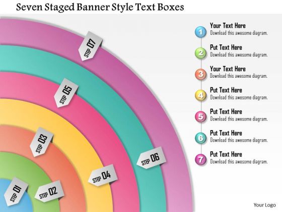 Business Diagram Seven Staged Banner Style Text Boxes Presentation Template Business Diagram Seven Staged Banner Style Text Boxes Presentation Template