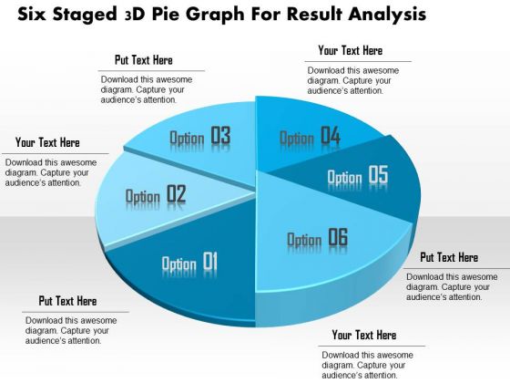 business_diagram_six_staged_3d_pie_graph_for_result_analysis_presentation_template_1