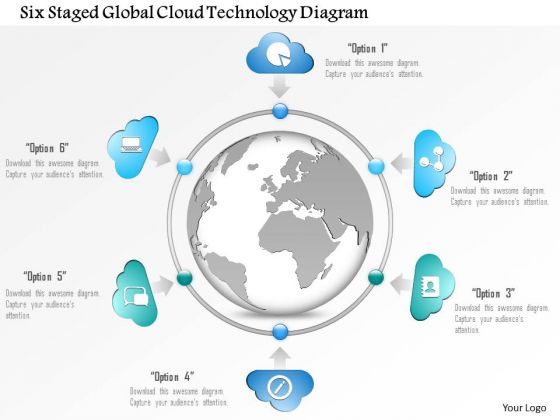 Business Diagram Six Staged Global Cloud Technology Diagram Presentation Template Business Diagram Six Staged Global Cloud Technology Diagram Presentation Template