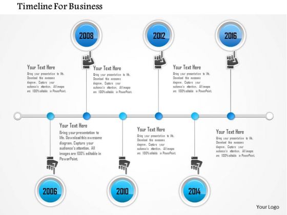 Business Diagram Six Staged Linear Business Timeline Diagram Presentation Template