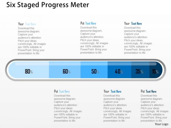 Business Diagram Six Staged Progress Meter Presentation Template