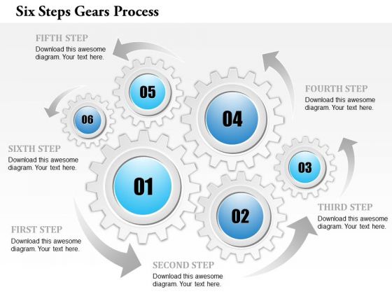 Business Diagram Six Steps Gears Process Presentation Template Business Diagram Six Steps Gears Process Presentation Template
