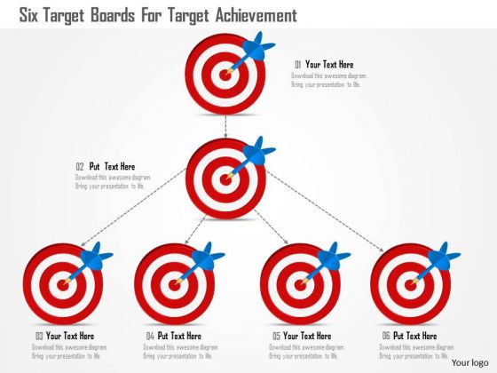 Business Diagram Six Target Boards For Target Achievement Presentation Template